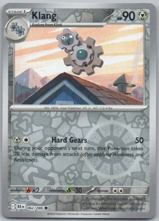Klang 062 Reverse Holo Steel Card - Black Bolt