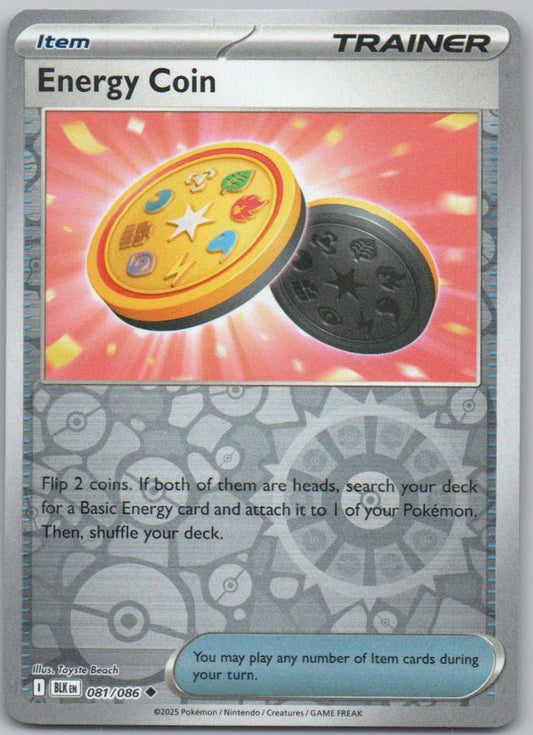 Energy Coin 081 Reverse Holo Colorless Card - Black Bolt