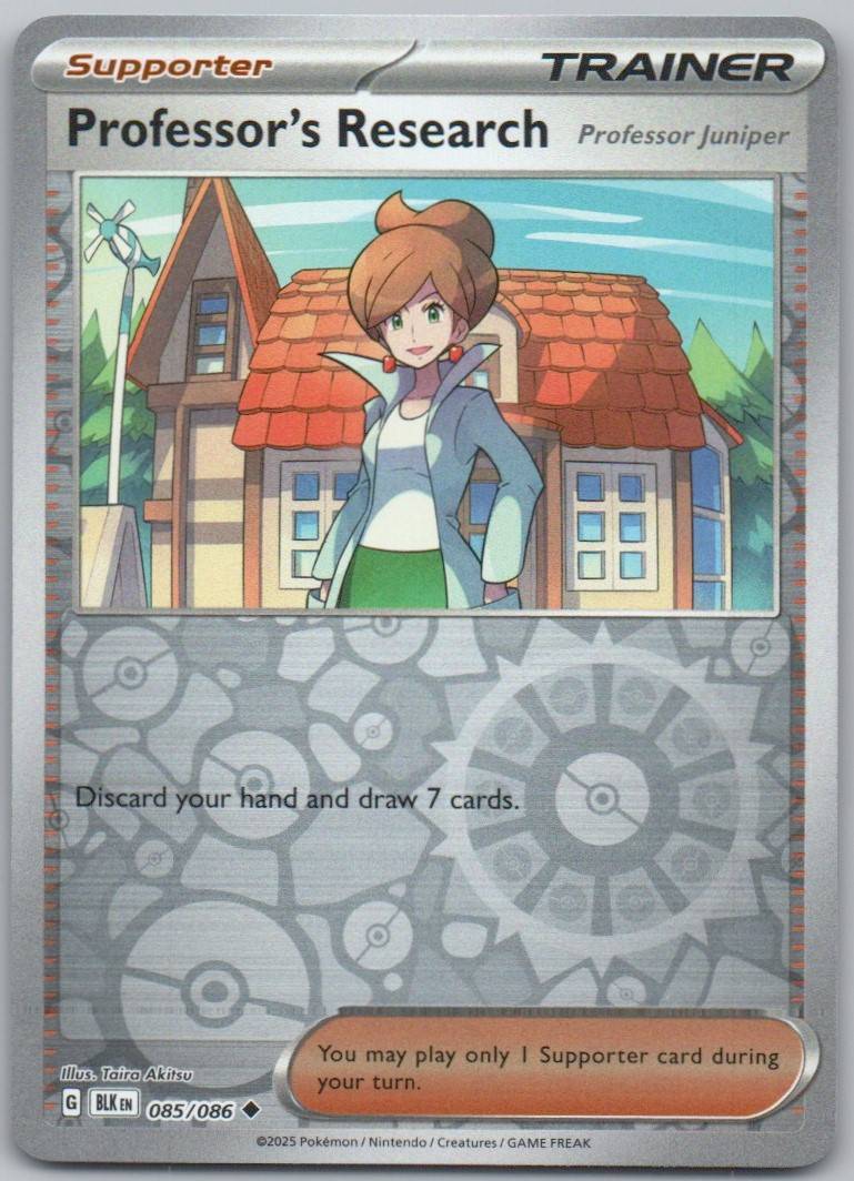 Professor's Research (Professor Juniper) 085 Reverse Holo Colorless Card - Black Bolt