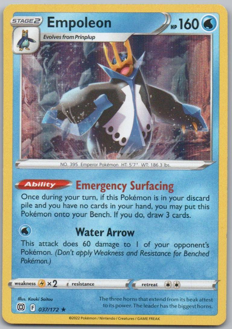 Empoleon 037 Holo Water Card - Brilliant Stars