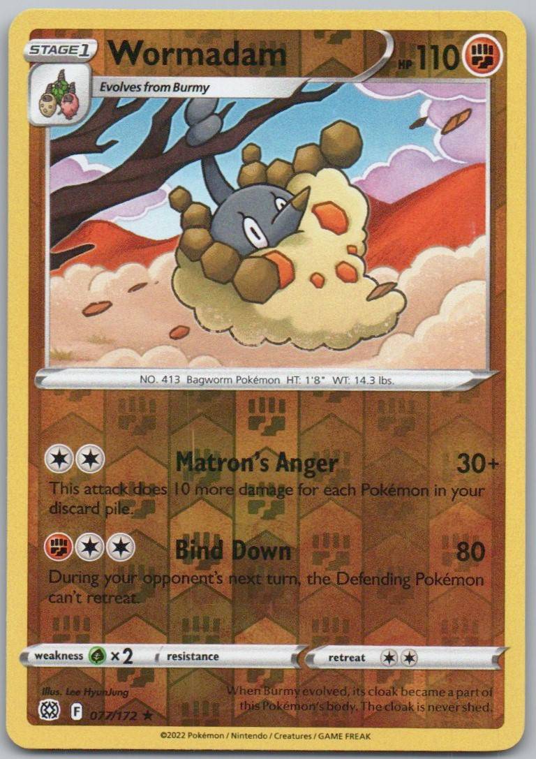 Wormadam 077 Reverse Holo Fighting Card - Brilliant Stars
