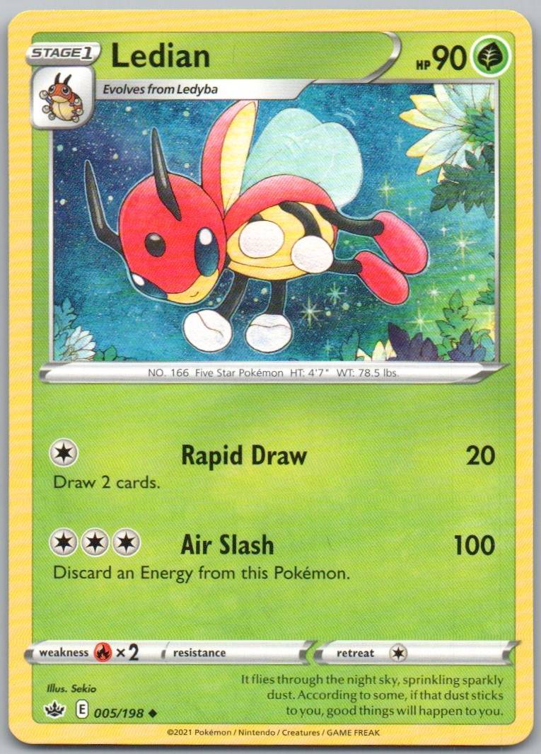 Ledian 005 Normal Grass Card - Chilling Reign