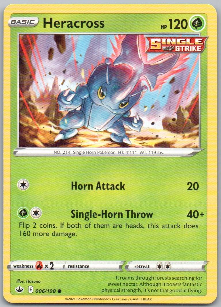 Heracross 006 Normal Grass Card - Chilling Reign