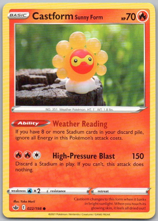 Castform Sunny Form 022 Normal Fire Card - Chilling Reign