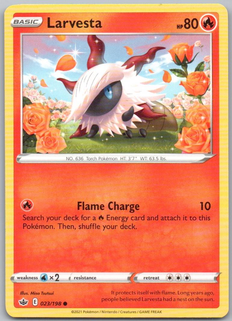 Larvesta 023 Normal Fire Card - Chilling Reign