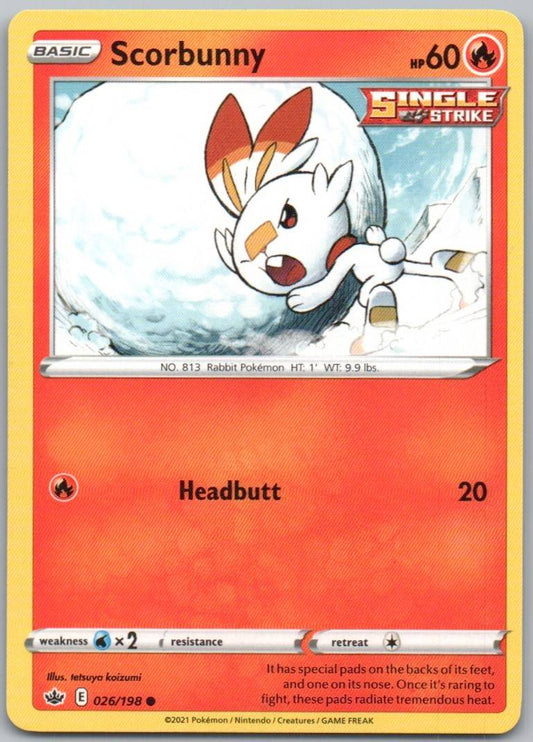 Scorbunny 026 Normal Fire Card - Chilling Reign