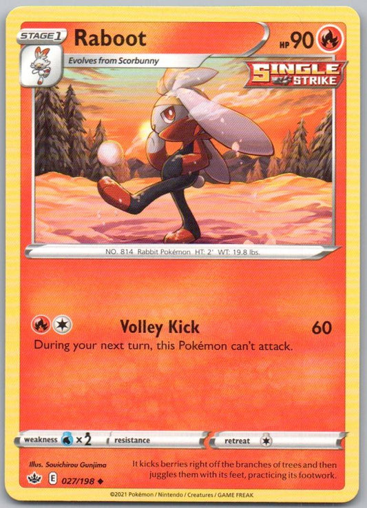 Raboot 027 Normal Fire Card - Chilling Reign