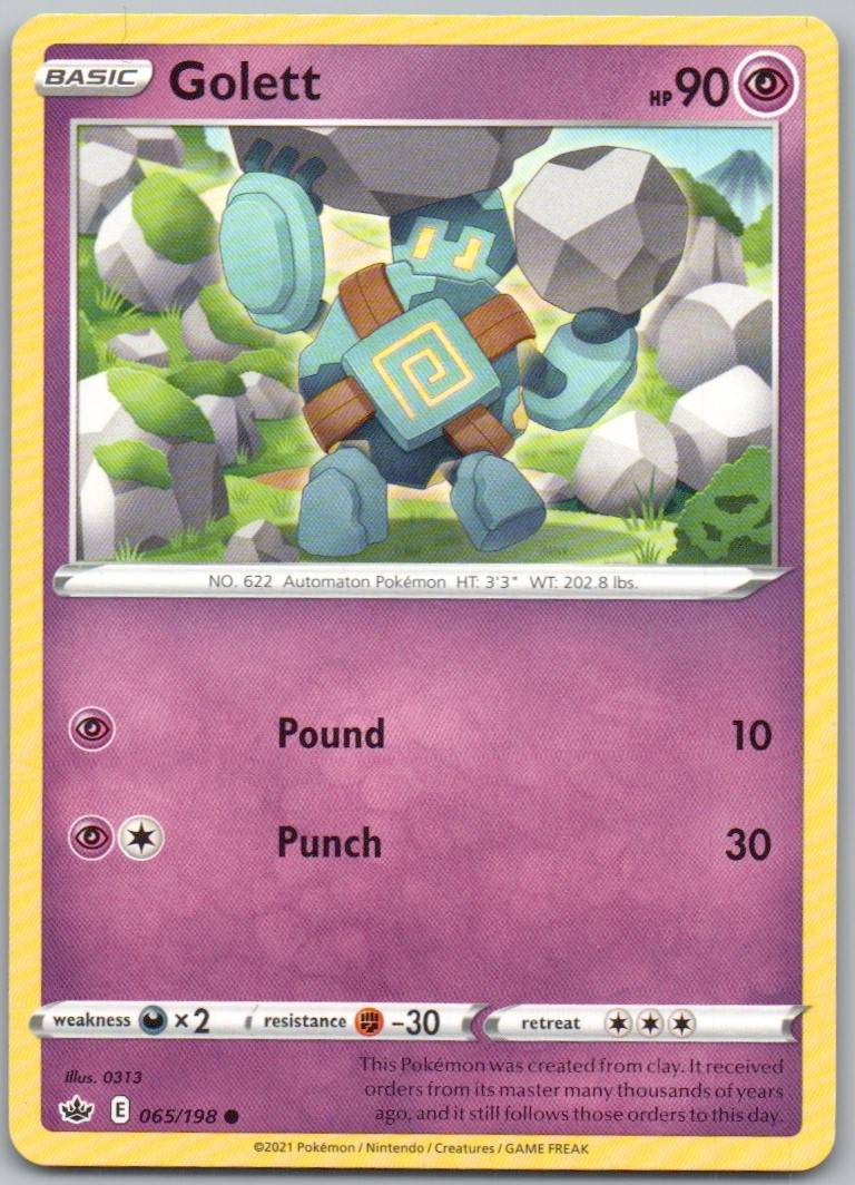 Golett 065 Normal Psychic Card - Chilling Reign