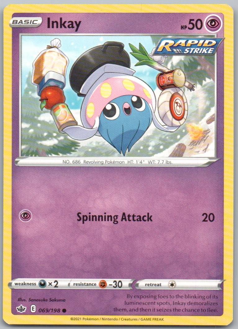 Inkay 069 Normal Psychic Card - Chilling Reign