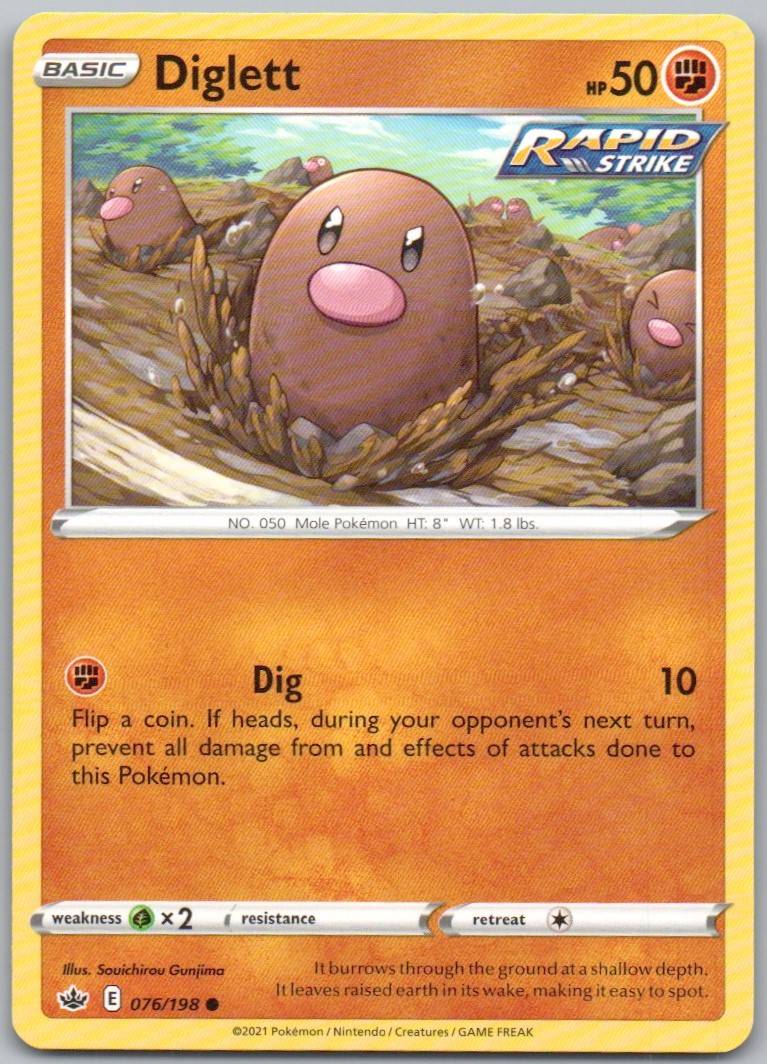 Diglett 076 Normal Fighting Card - Chilling Reign