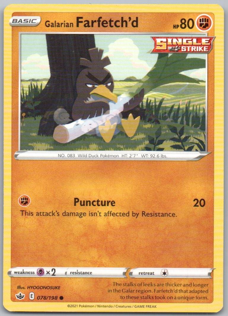 Galarian Farfetch'd 078 Normal Fighting Card - Chilling Reign