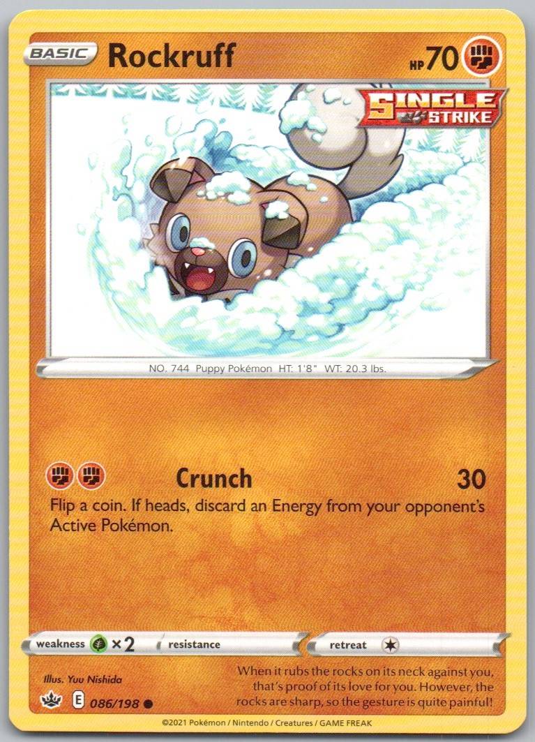 Rockruff 086 Normal Fighting Card - Chilling Reign