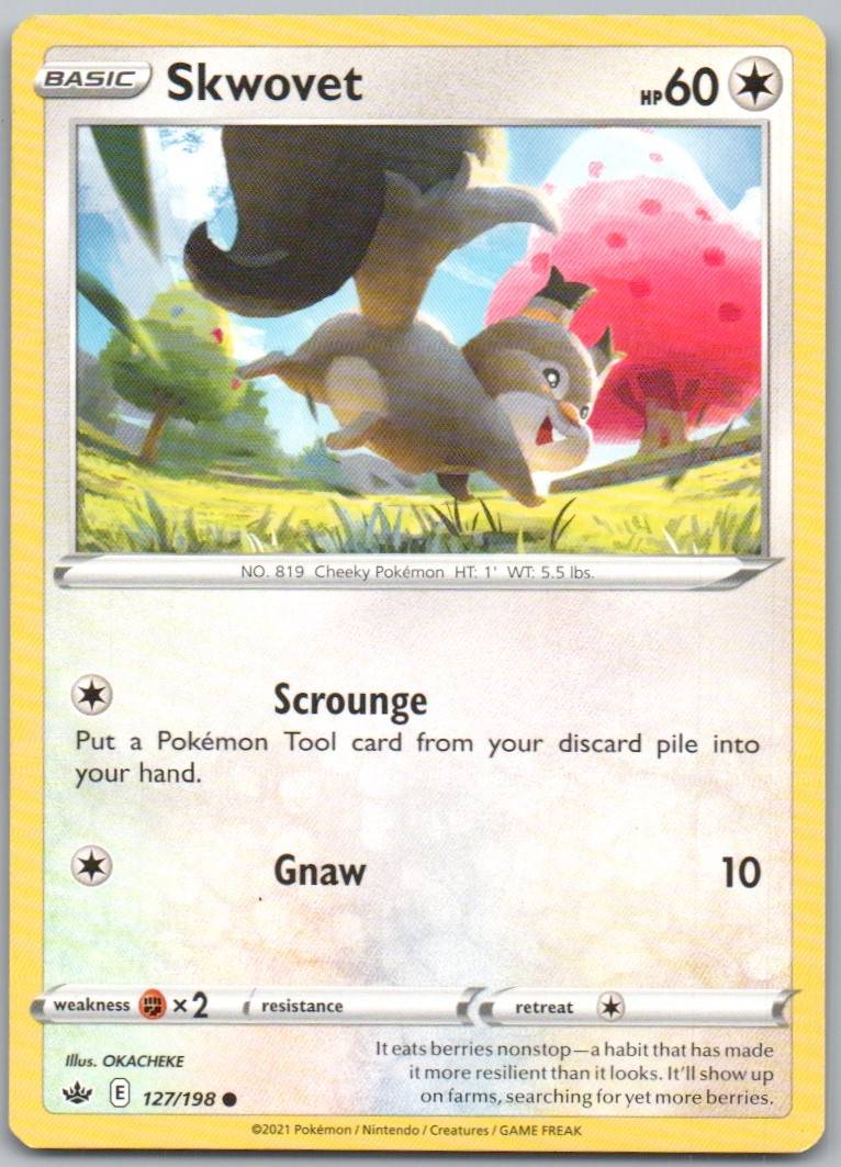 Skwovet 127 Normal Colorless Card - Chilling Reign