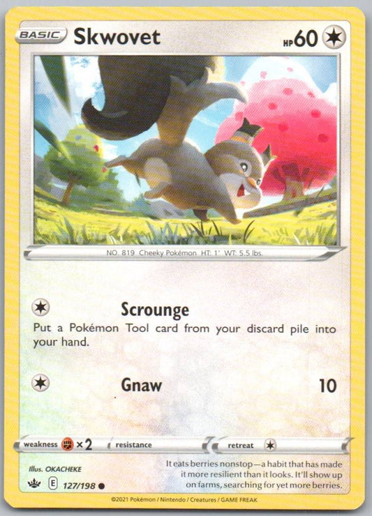 Skwovet 127 Normal Colorless Card - Chilling Reign