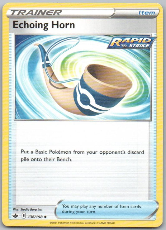 Echoing Horn 136 Normal Trainer Card - Chilling Reign
