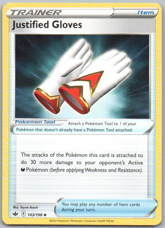 Justified Gloves 143 Normal Trainer Card - Chilling Reign