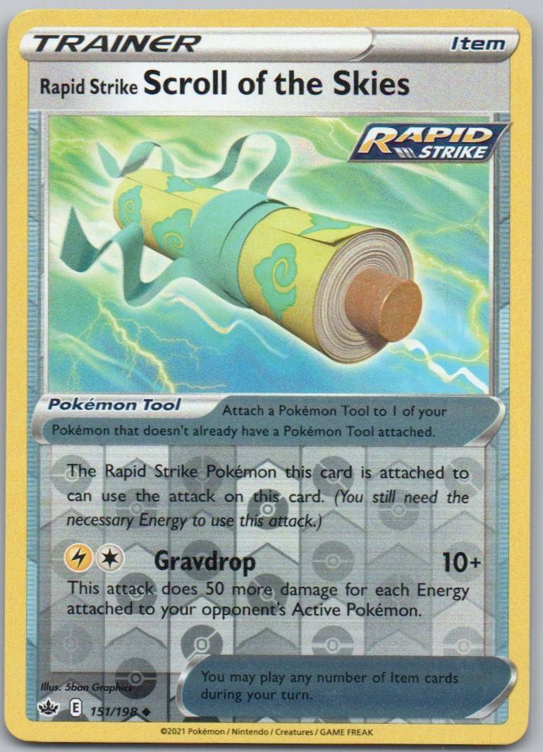 Rapid Strike Scroll of the Skies 151 Reverse Holo Trainer Card - Chilling Reign