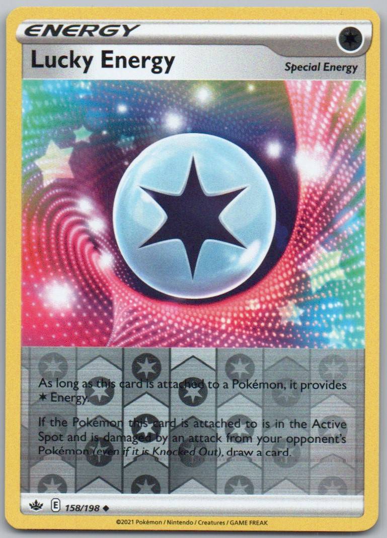 Lucky Energy 158 Reverse Holo Trainer Card - Chilling Reign