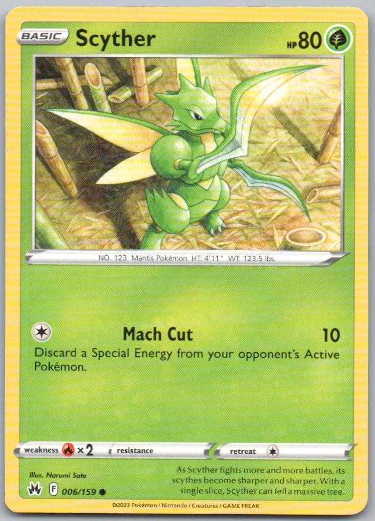 Scyther 006 Normal Grass Card - Crown Zenith