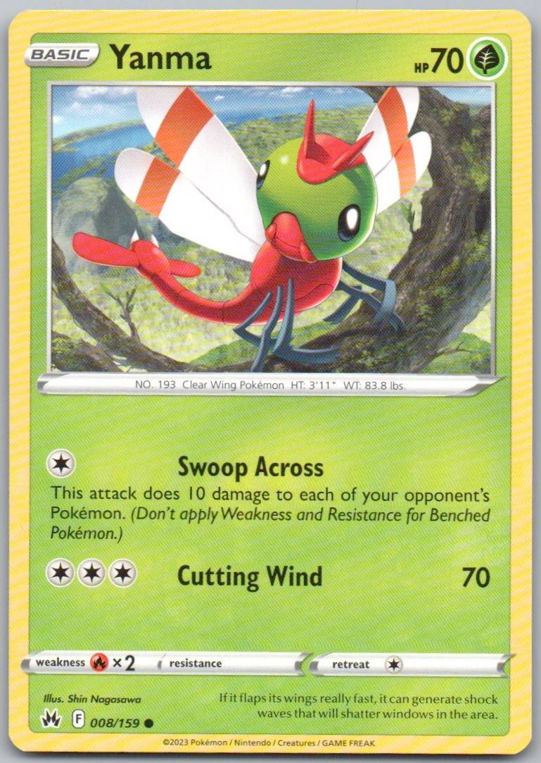 Yanma 008 Normal Grass Card - Crown Zenith