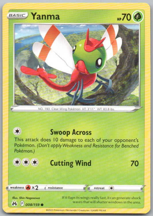 Yanma 008 Normal Grass Card - Crown Zenith