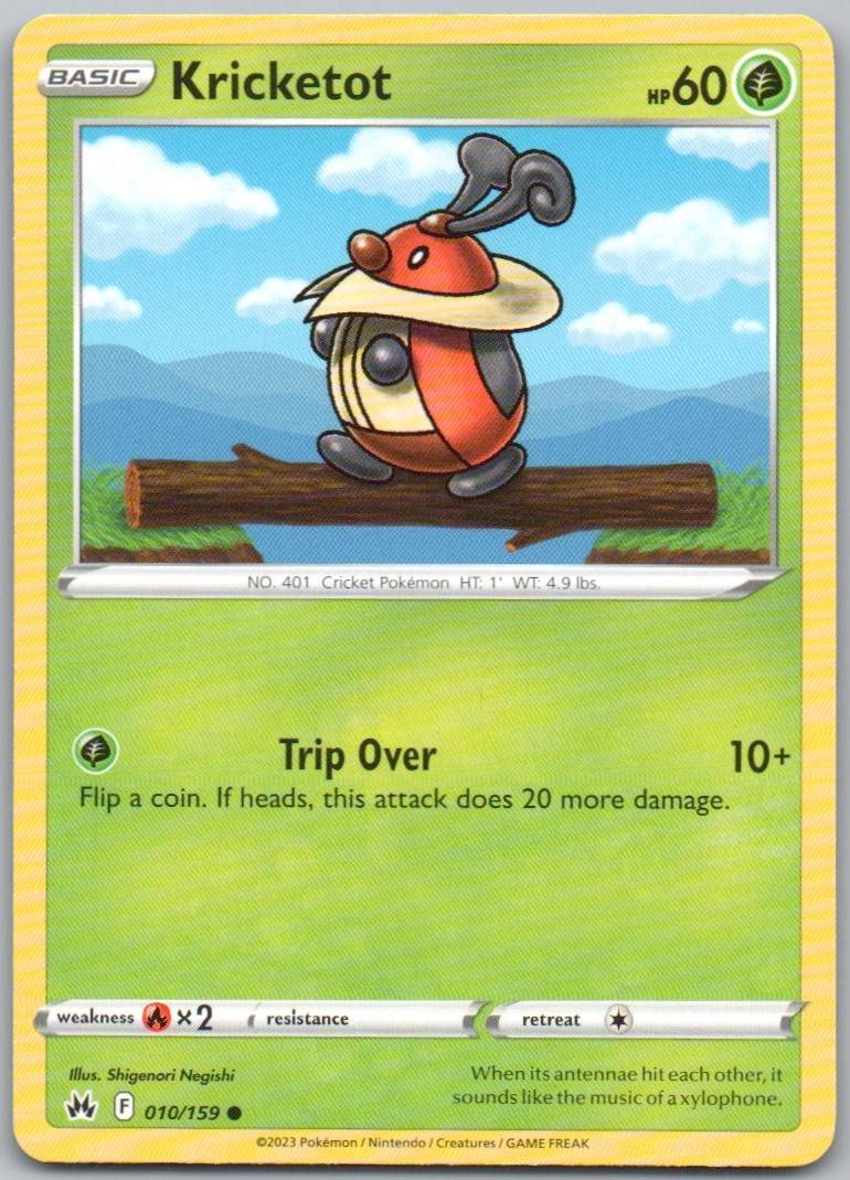 Kricketot 010 Normal Grass Card - Crown Zenith