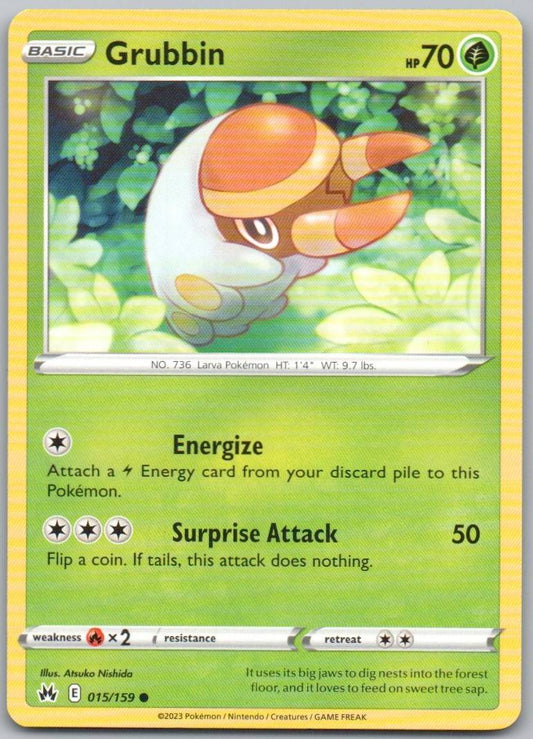Grubbin 015 Normal Grass Card - Crown Zenith