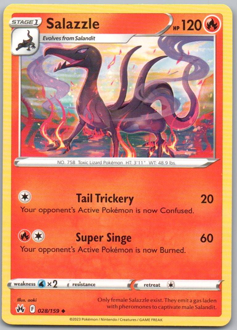 Salazzle 028 Normal Fire Card - Crown Zenith