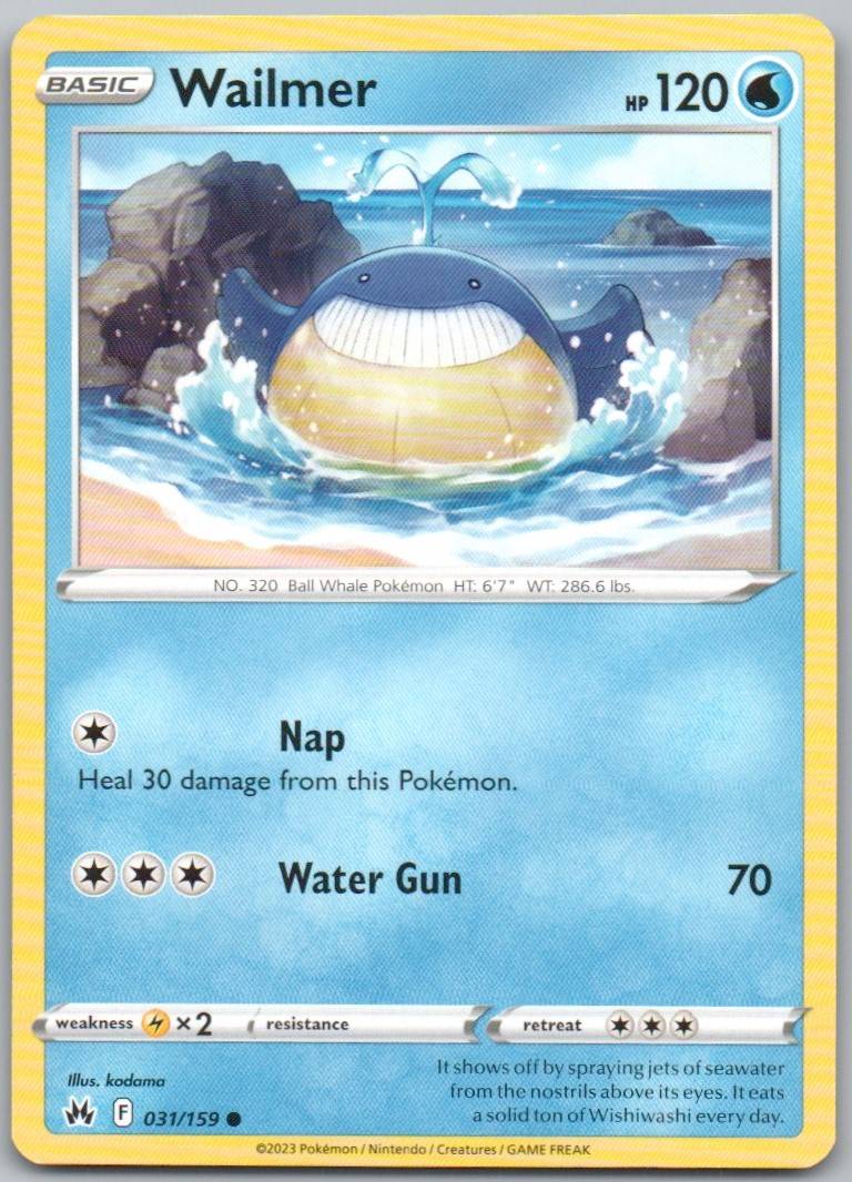 Wailmer 031 Normal Water Card - Crown Zenith