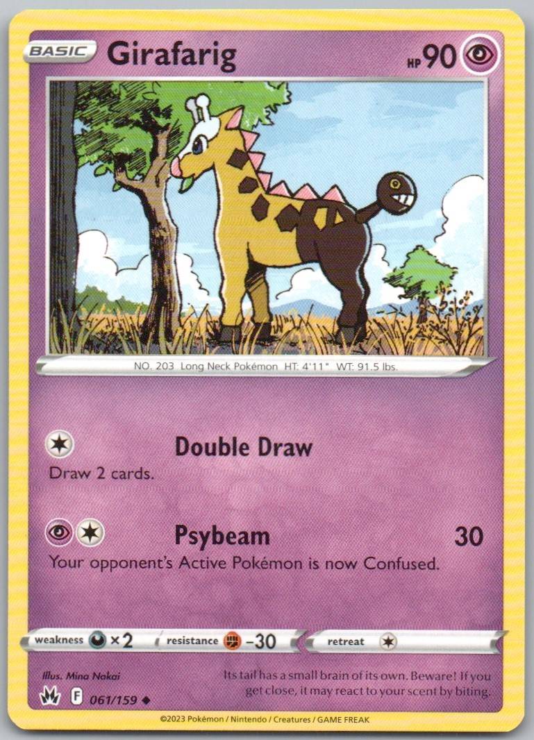 Girafarig 061 Normal Psychic Card - Crown Zenith