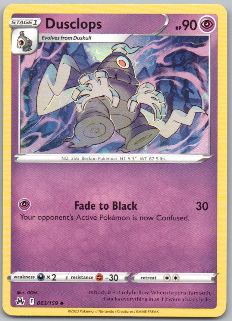 Dusclops 063 Normal Psychic Card - Crown Zenith