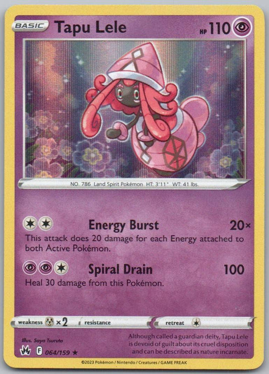 Tapu Lele 064 Holo Psychic Card - Crown Zenith