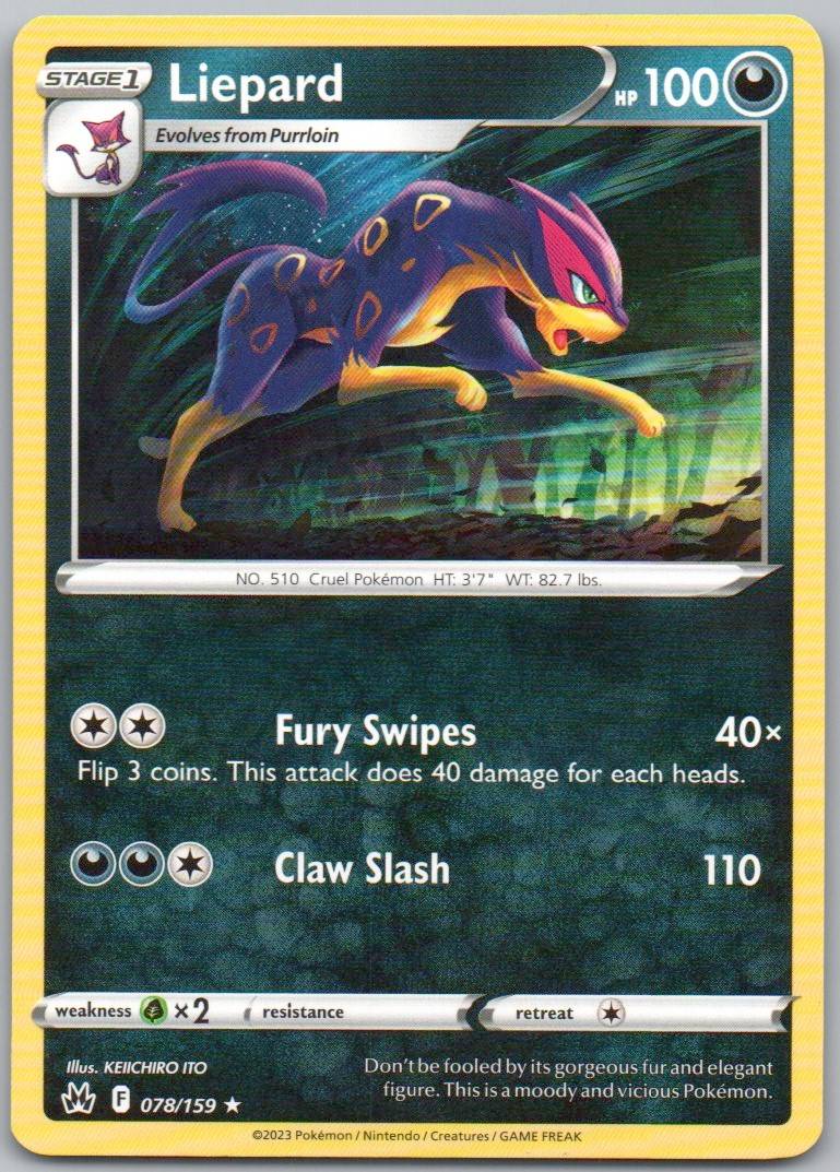 Liepard 078 Normal Darkness Card - Crown Zenith
