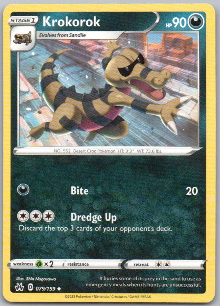 Krokorok 079 Normal Darkness Card - Crown Zenith