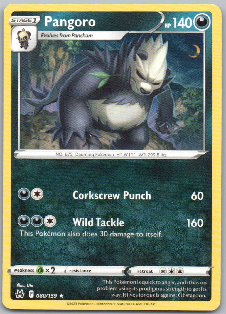 Pangoro 080 Normal Darkness Card - Crown Zenith