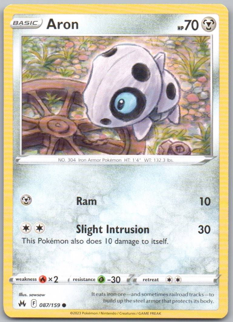 Aron 087 Normal Steel Card - Crown Zenith