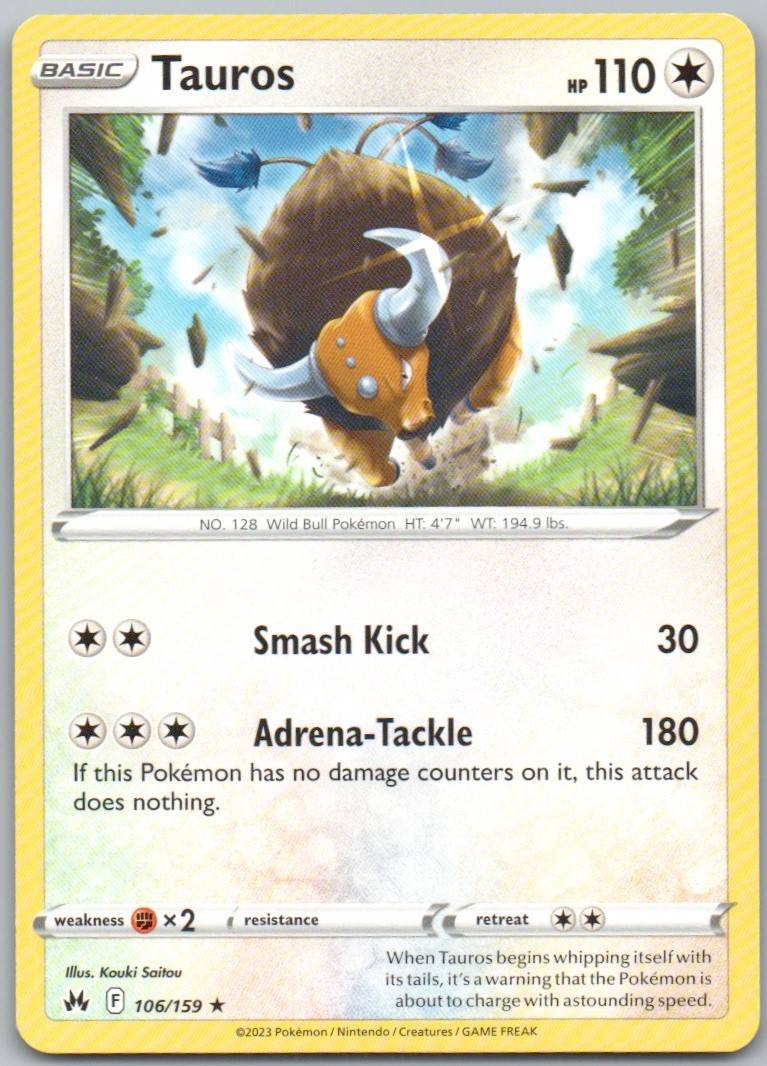 Tauros 106 Normal Colorless Card - Crown Zenith