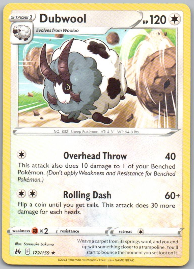 Dubwool 122 Normal Colorless Card - Crown Zenith