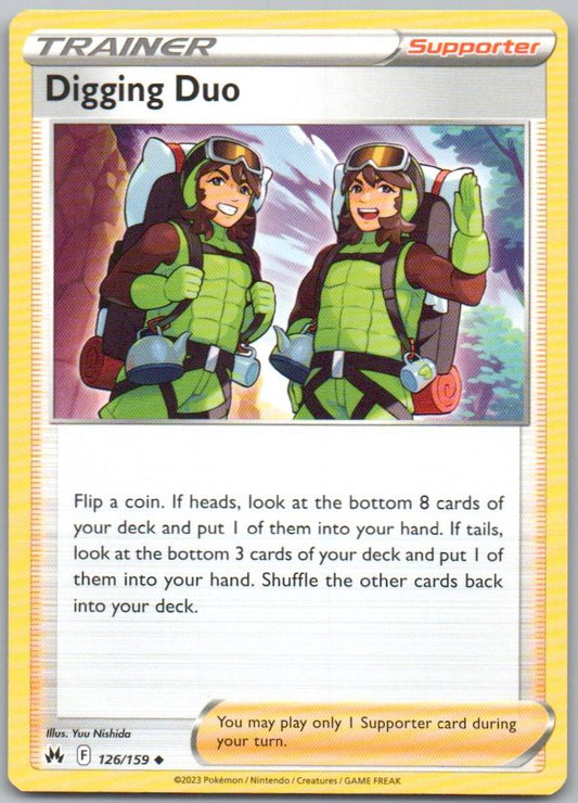Digging Duo 126 Normal Trainer Card - Crown Zenith