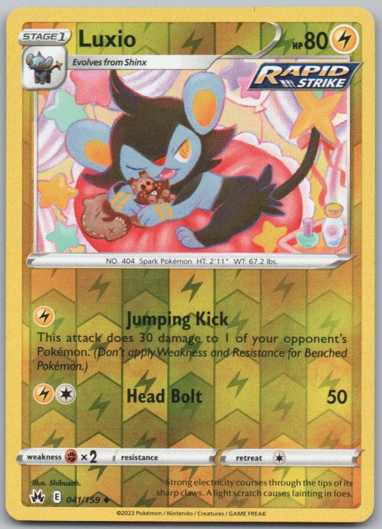 Luxio 041 Reverse Holo Lightning Card - Crown Zenith
