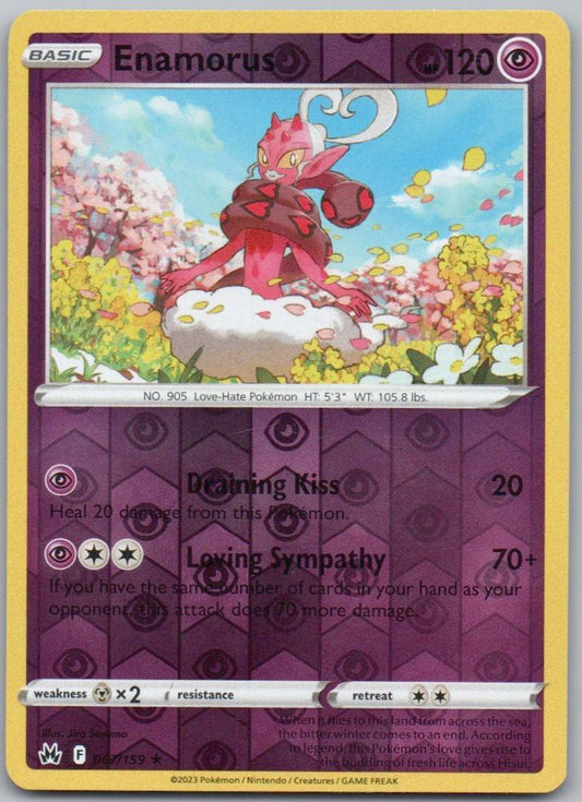 Enamorus 067 Reverse Holo Psychic Card - Crown Zenith