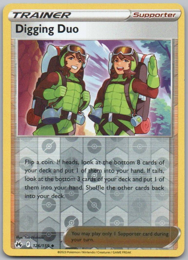Digging Duo 126 Reverse Holo Trainer Card - Crown Zenith