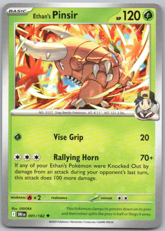 Ethan's Pinsir 001 Reverse Holo Grass Card - Destined Rivals