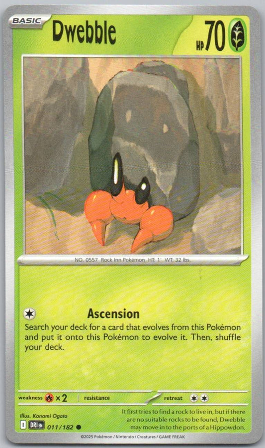 Crustle 012 Reverse Holo Grass Card - Destined Rivals