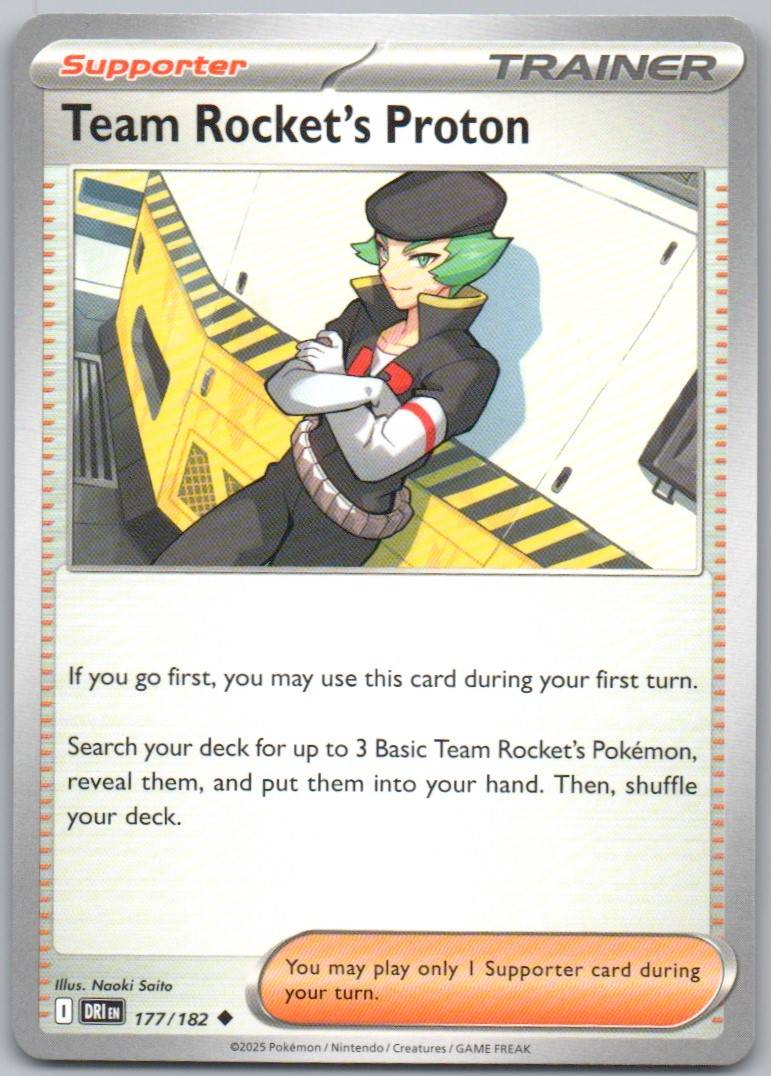 Team Rocket's Proton 177 Normal Trainer Card - Destined Rivals