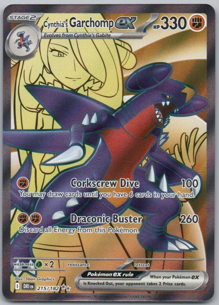 Cynthia's Garchomp EX 215 Holo Fighting Card - Destined Rivals