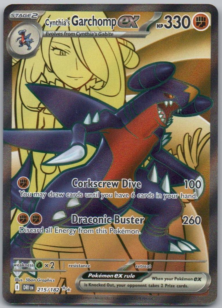 Cynthia's Garchomp EX 215 Holo Fighting Card - Destined Rivals