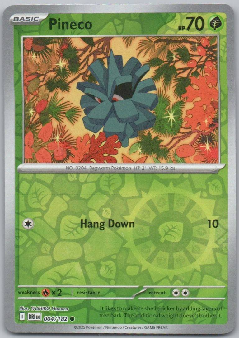 Pineco 004 Reverse Holo Grass Card - Destined Rivals