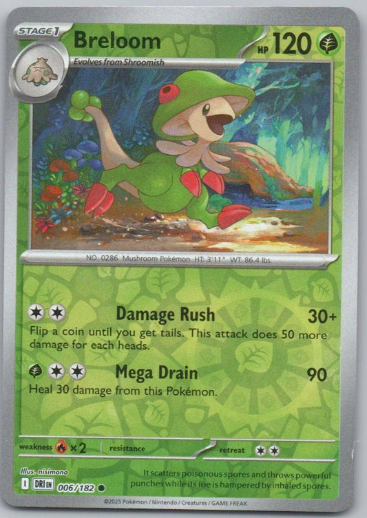 Breloom 006 Reverse Holo Grass Card - Destined Rivals