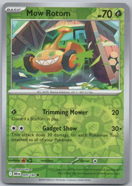 Mow Rotom 009 Reverse Holo Grass Card - Destined Rivals